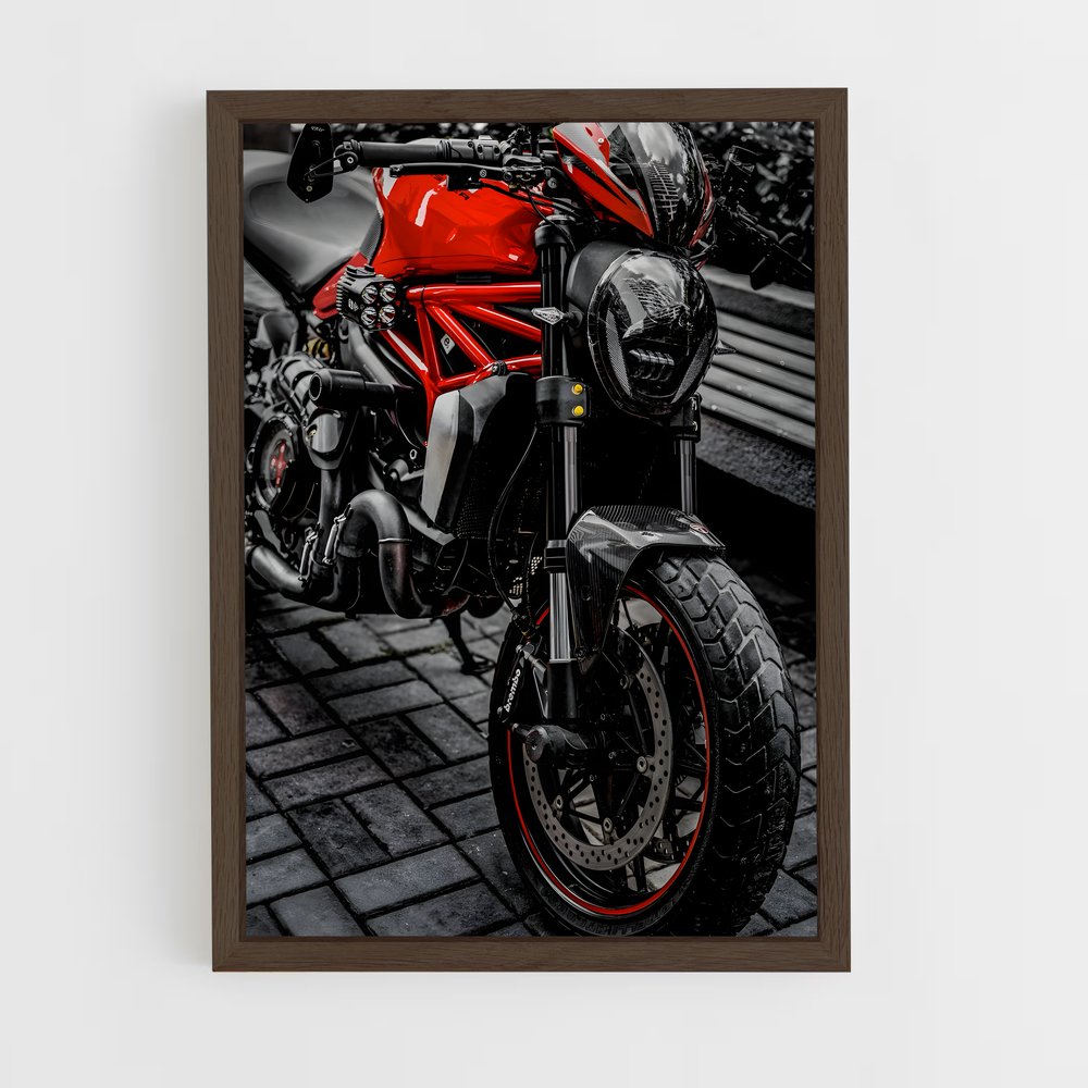 Poster Moto Rouge sur Briques – affiche Ducati (vue 5)